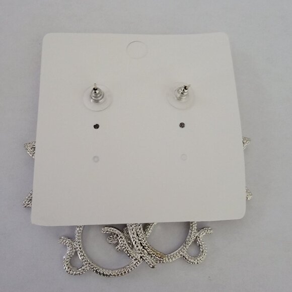 Cute Bunny Dangle Earrings with Rhinestones - Picture 3 of 4